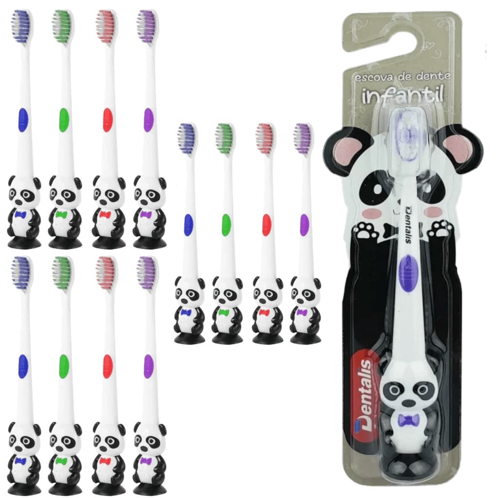 Escova de dente infantil kit com 12 unidades macia meninas meninos sortidos