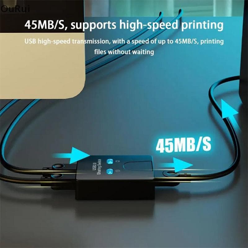 [B & C] USB2.0 2 Portas Hub USB Switch Impressora Sharer Twoputers Splitter U In Share Dispositivo De Disco De Compartil