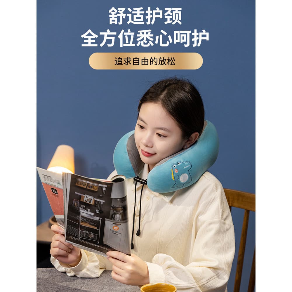 Travesseiro em forma de u de espuma de memória, travesseiro de pescoço de carro, viagem de longa distância, avião, dormi