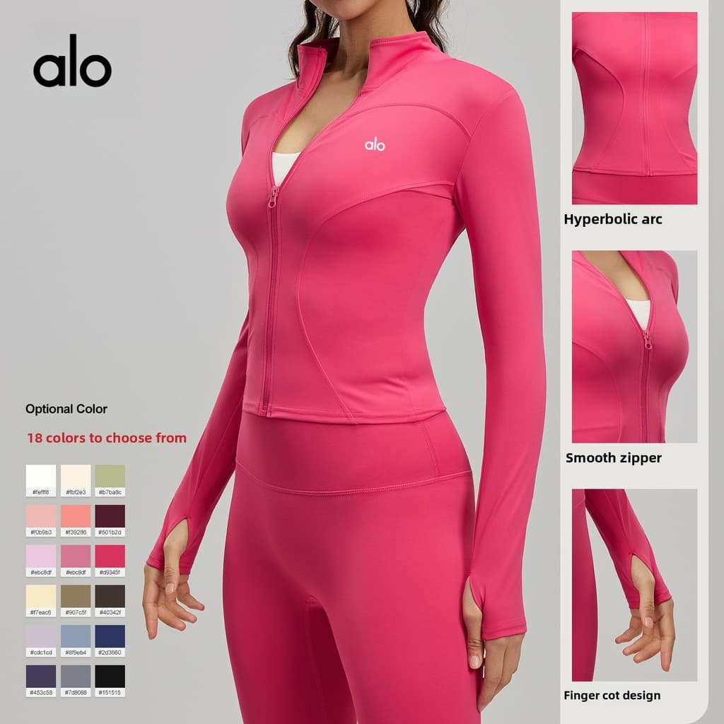 Roupas de ioga Slim fit femininas respiráveis para corrida esportiva de manga comprida jaqueta superior Fitness