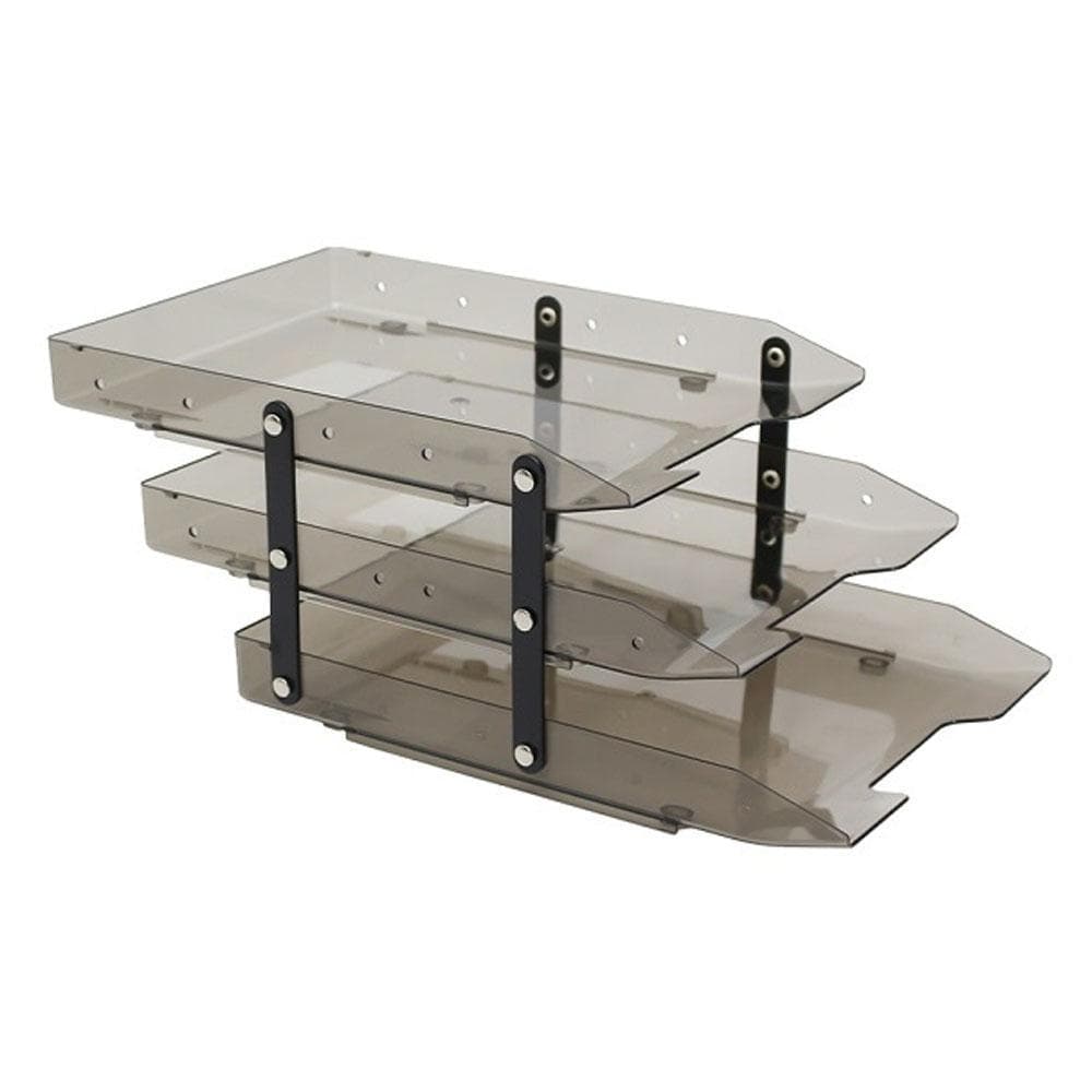 Caixa Correspondência Acrílica Tripla Móvel Fume Slim