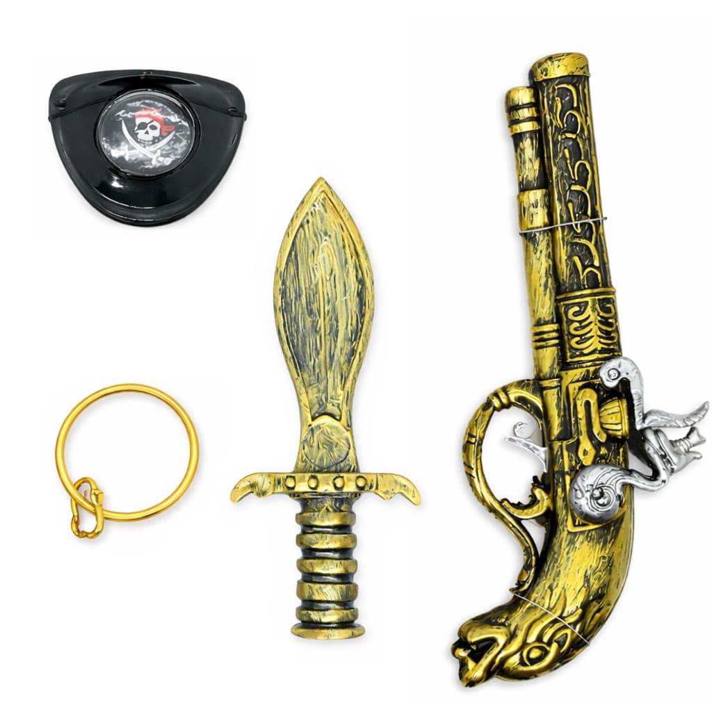 Kit Pirata Arminha de Brinquedo Divertido Fantasia Carnaval Festas