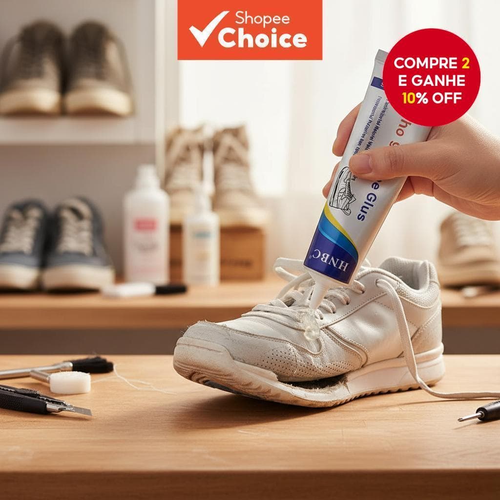 Adesivo Claro para Reparação de Calçados – Cola Impermeável para Solas, Saltos e Bolsas (60ml)