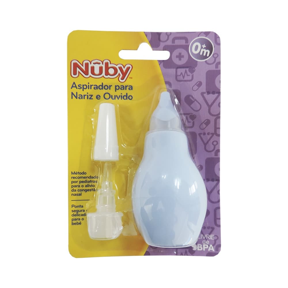 Aspirador Nasal e de Ouvido para Bebê Infantil – Sugador de Secreção e Cera Nuby