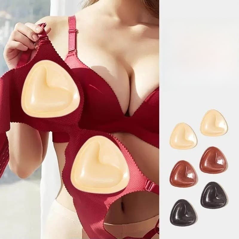 Sutiã Adesivo de AlAlmofada Adesiva Triângulo em Silicone  Dupla Face Pequena e Leve Sustentação Invisível