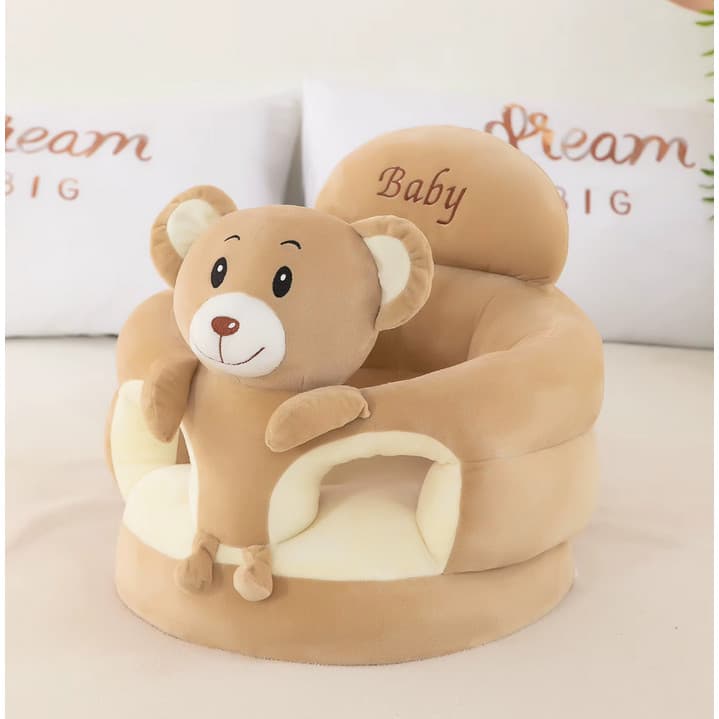 Puff Ursinho Amarelo Cadeirinha para Bebe com Espuma e Enchimento Premium de Alta Qualidade