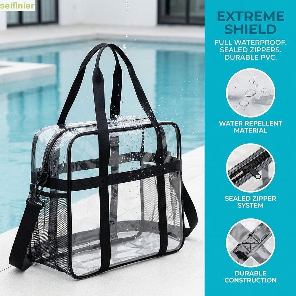 Saco De Armazenamento De Lavagem SEIFINIER , Bolsa Crossbody Transparente De Grande Capacidade De Material PVC , À Prova