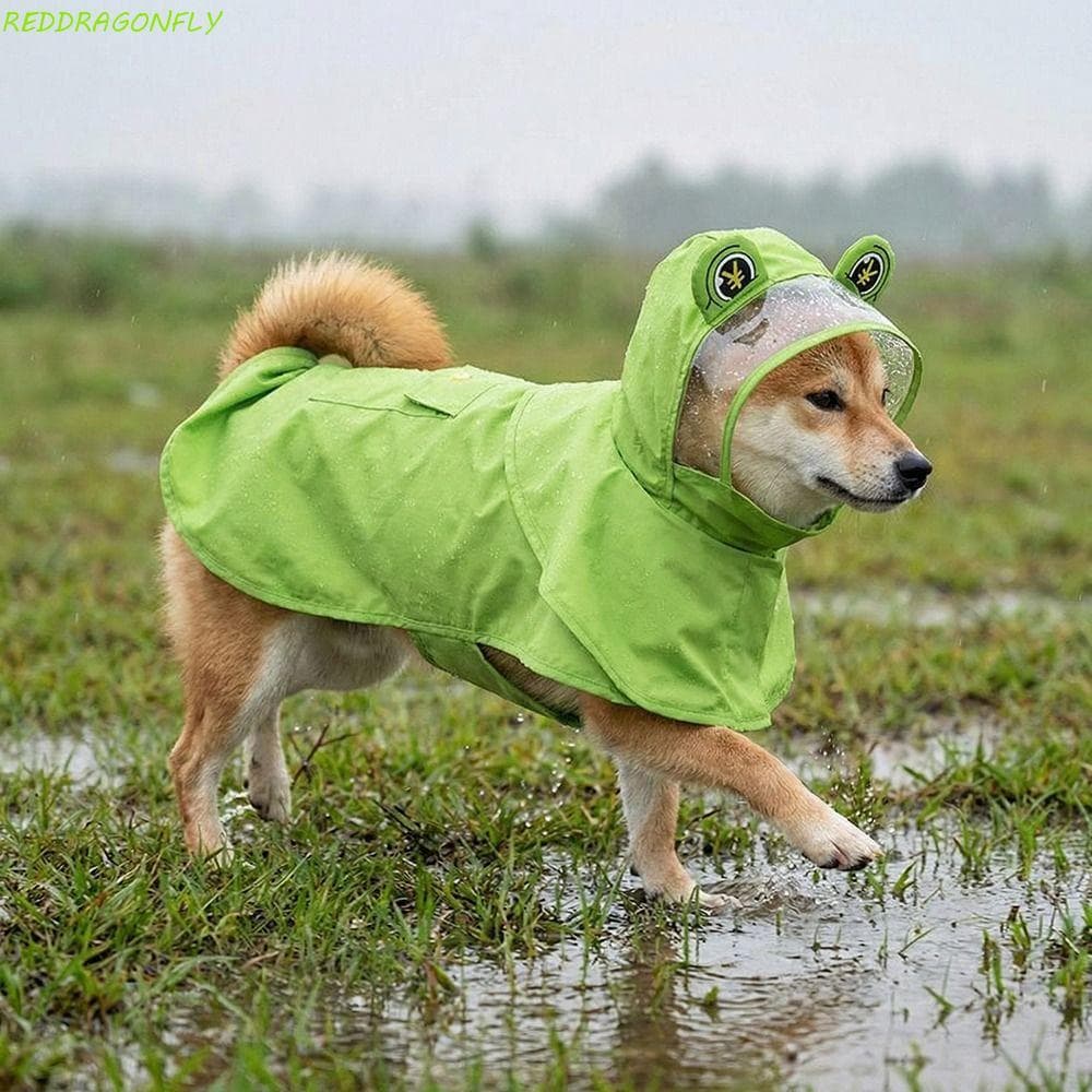 Capa De Chuva Para Cães REDDRAGONFLY , Animais De Estimação À Prova De Vento E Resistente Sujeira , Design Com Capuz , M