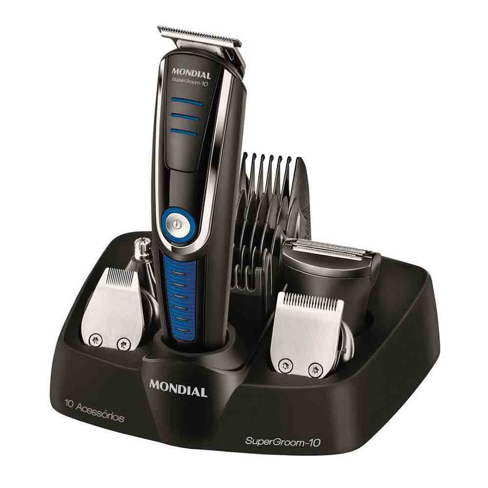 Aparador de Pelos Super Groom 10 em 1 BG-03 Sem Fio Mondial