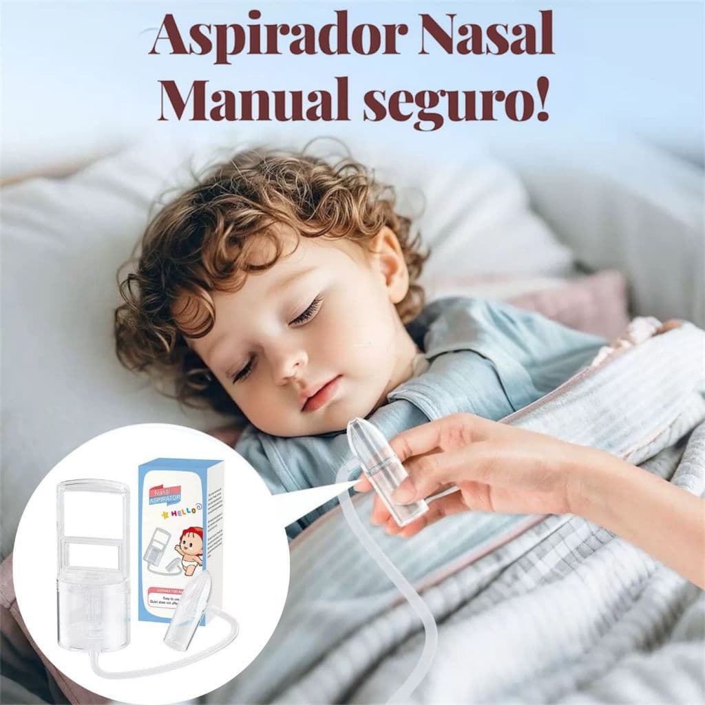 Aspirador Nasal Manual Bebê - Sução a Vácuo para Vias Aéreas Livres