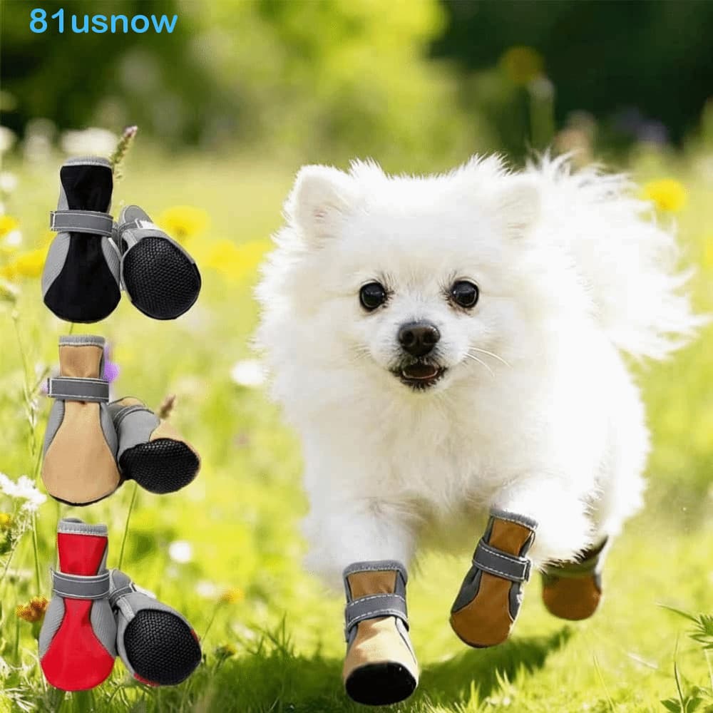 USNOW1 4 Unidades/Conjunto Sapatos De Algodão Para Cães , Antiderrapantes Com Reflexão Espessada , Botas De Neve Quentes