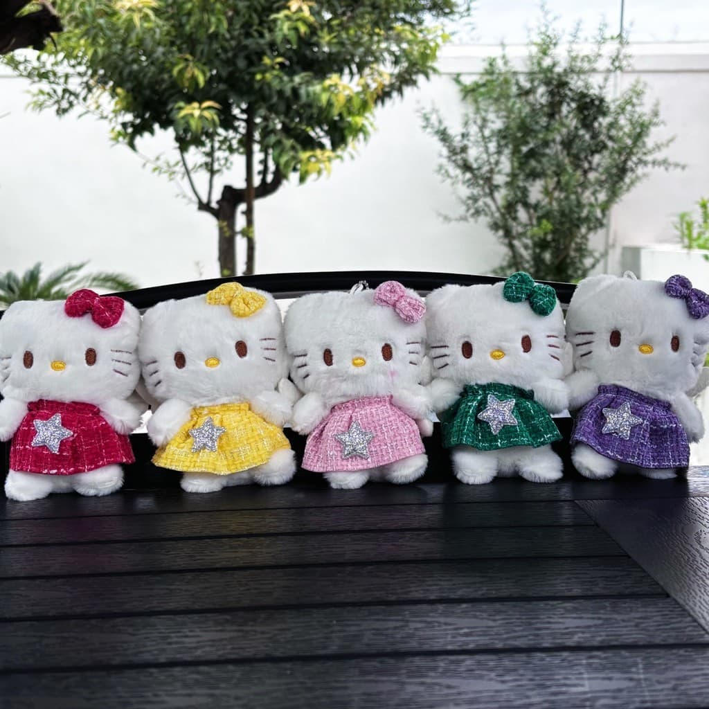 Ins menina Holle kitty gato bonito pingente saia saco de pelúcia pingente saco de escola chaveiro boneca presente