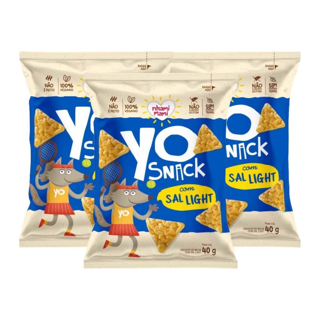 Kit Snack Infantil Yo Snack Vegano Sal Light - Nhami Mami 3 Unidades 40g