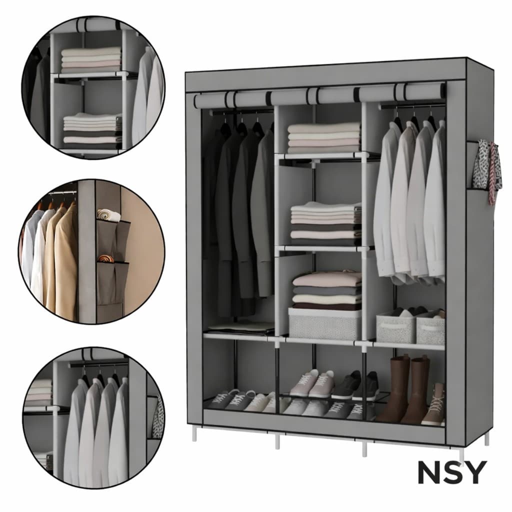 Guarda Roupa Portátil Dobrável com Ziper Organizador De Roupas Armário de Roupa Multifuncional