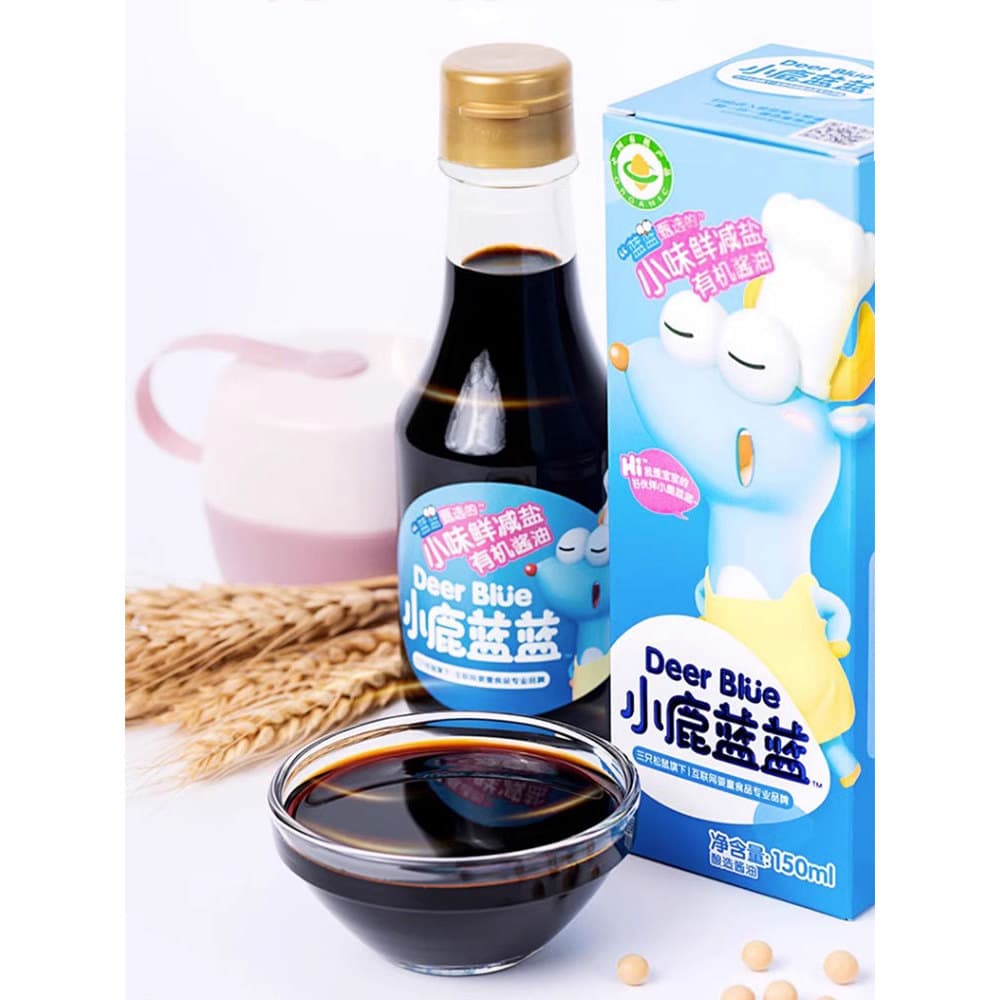 Fawn azul molho de soja orgânico sabor tempero fresco salada fria fritar crianças tempero livre bebê infantil receita co