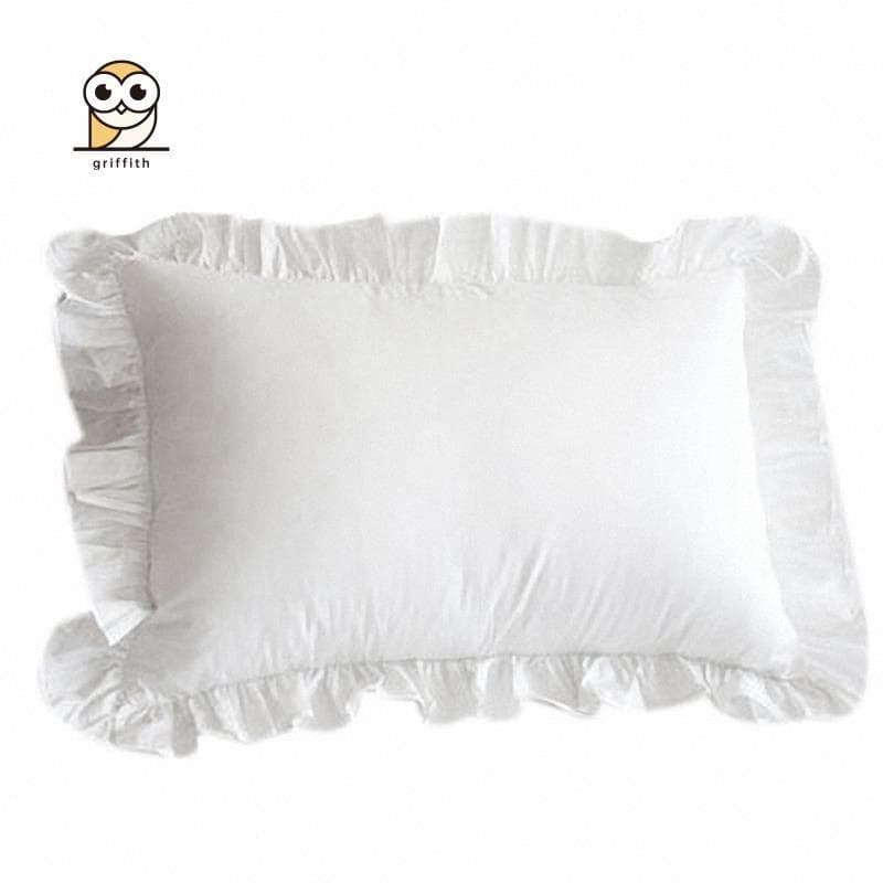 Fronha 100 % Algodão Com Babados E , Capa De Almofada Branca