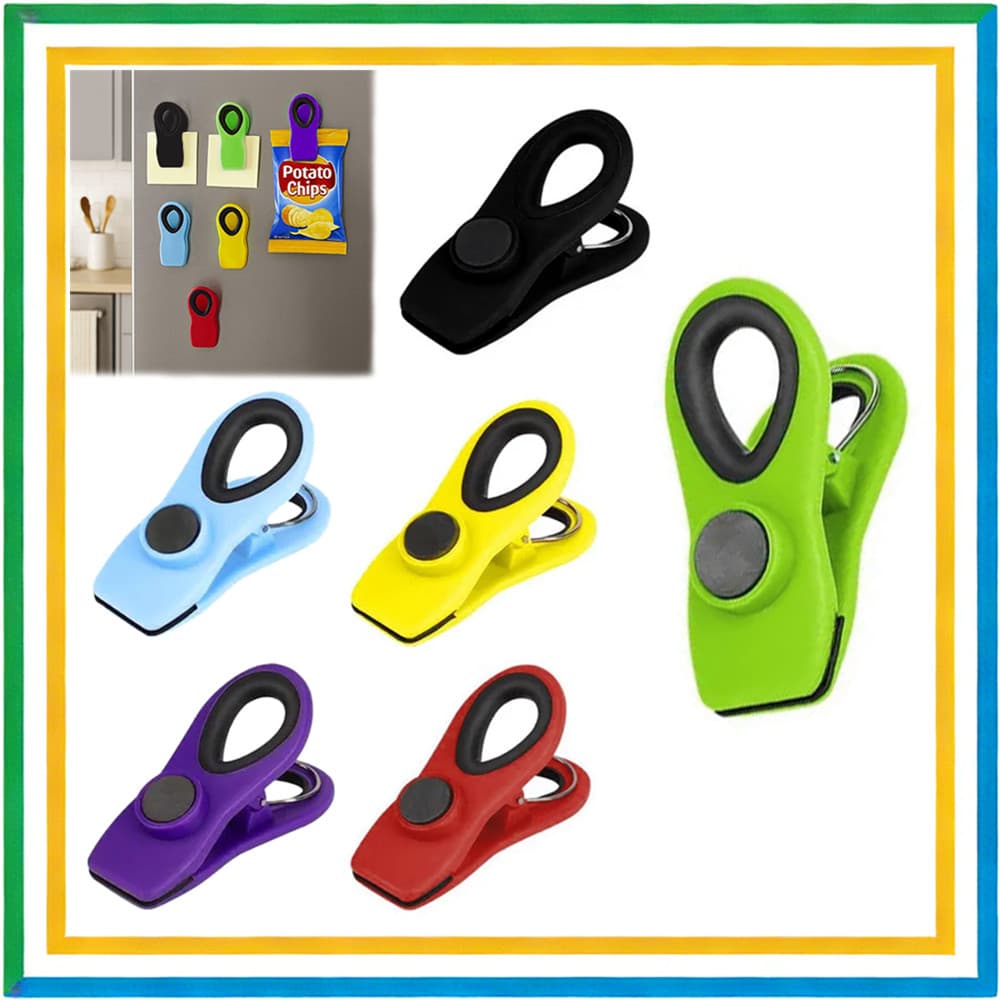 6/12 Armazenamento de cozinha Bolsa Clipe de vedação para lanche Bolsa Clipe para geladeira Ímã