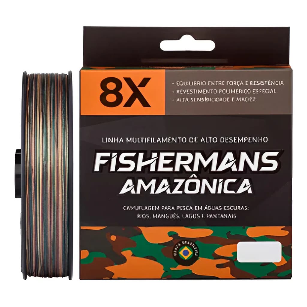 Linha Multifilamento Fishermans Amazonica 8x 300 Mtr  Fibra UHMWPE Alto Desempenho Camuflada