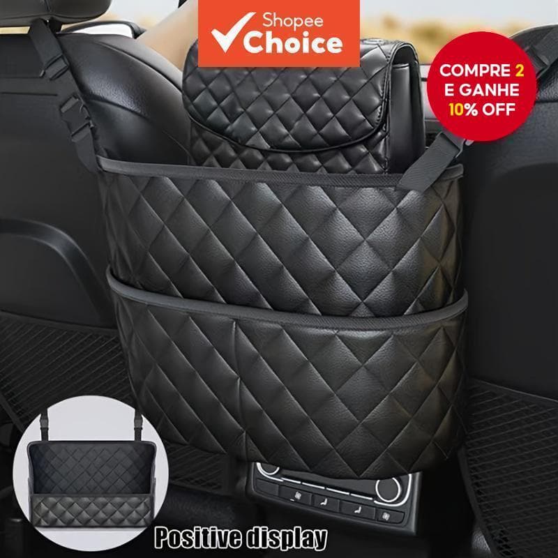 Saco de Armazenamento de Diamante Dupla Camada Ajustável à Próva d'Água para Carro Interior