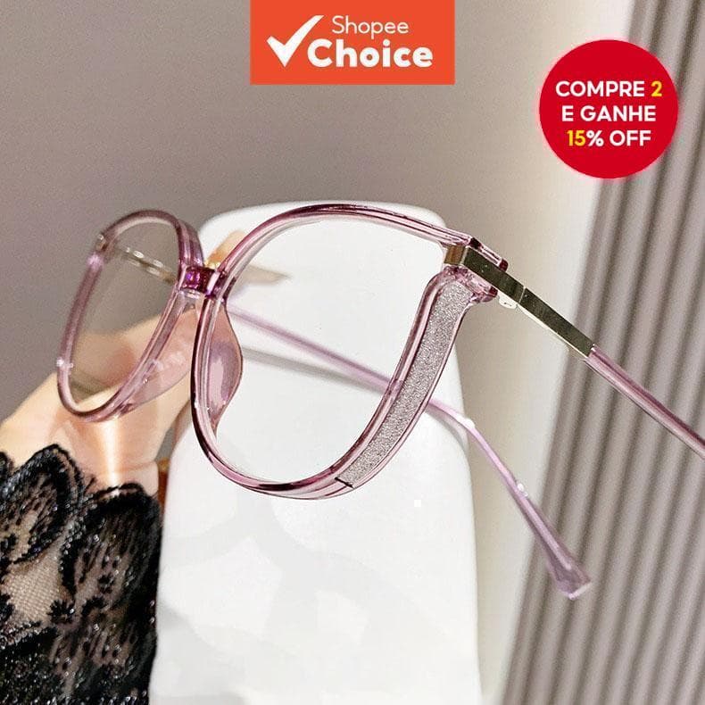 Novos Óculos Femininos com Bloqueio de Luz Azul, Estilo Grande e Fashion, Óculos para Computador.
