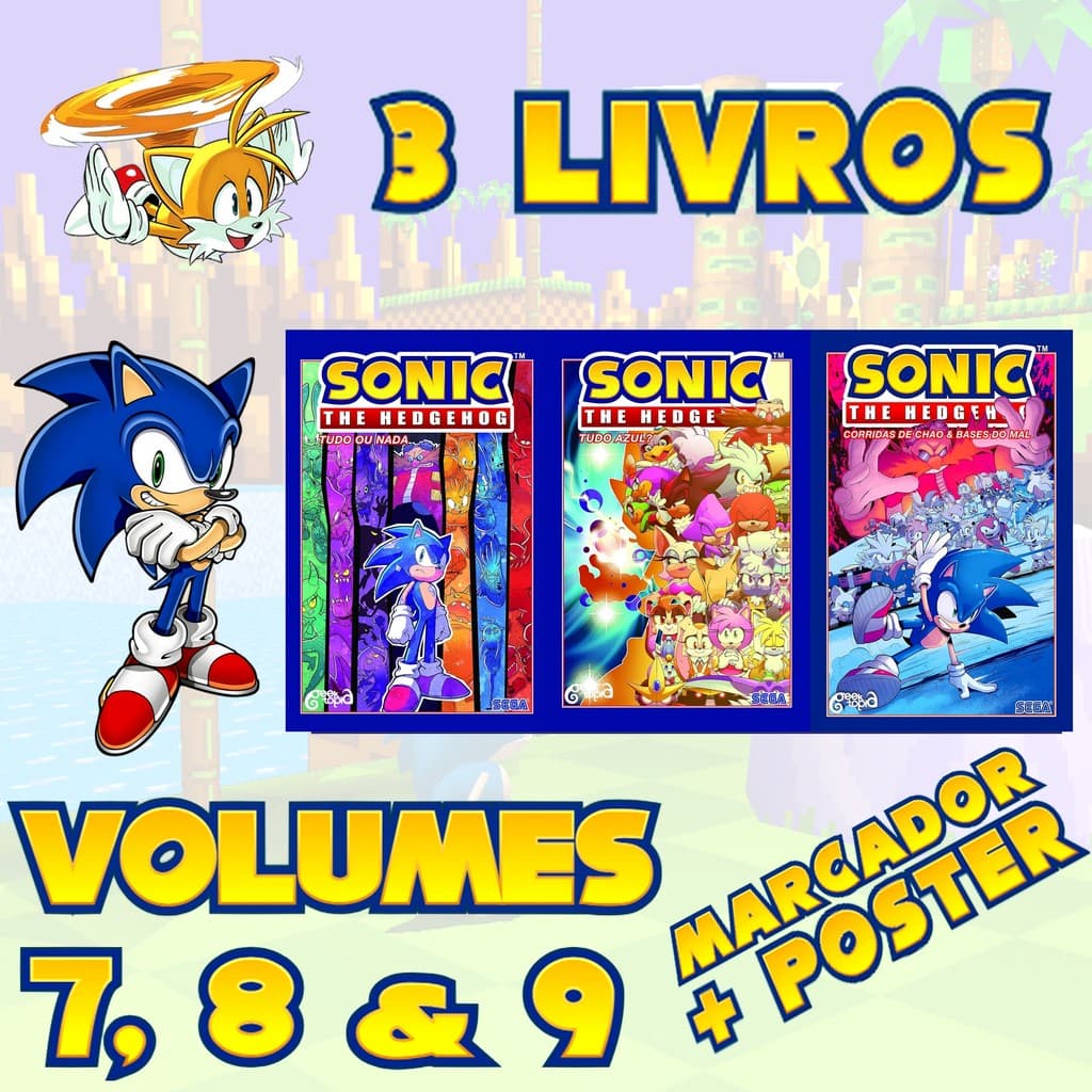 Super Combo Sonic The Hedgehog Vol 7, 8 e 9 Marcador Poster