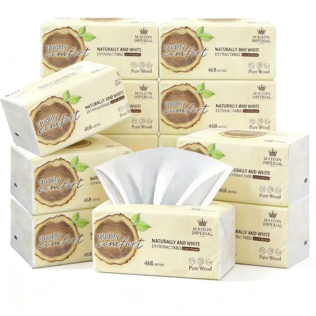 KIt 8 Caixa De Lenço Papel Macio Suave Descartável Toalha Folha Dupla Com 3200 Folhas 5 Camadas