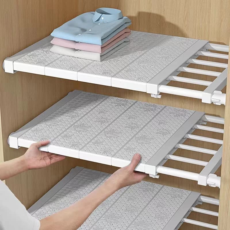 Organizador Prateleira Inteligente Retrátil portátil 30 a 120 cm Branca Extensível Largura 24 cm