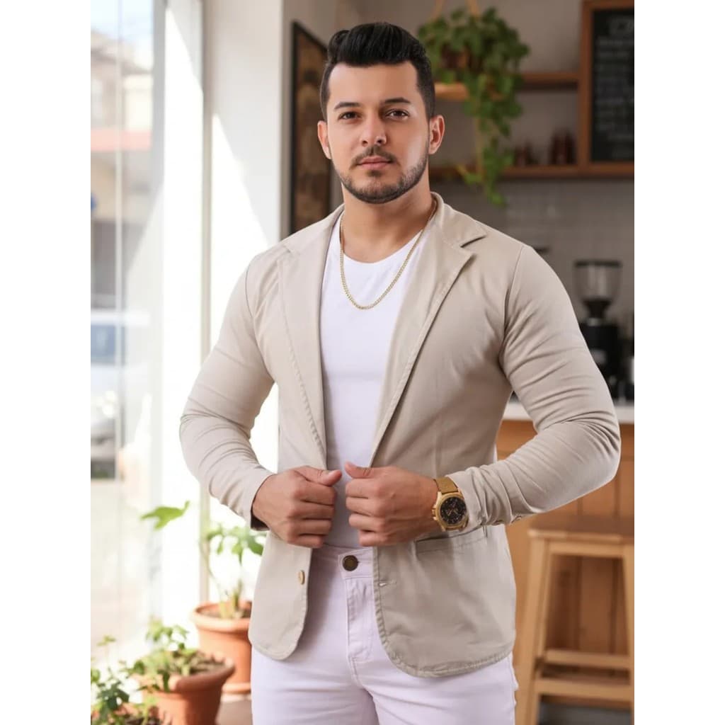Terno Masculino Executivo 2 Botões Jaqueta Moderno Casual Varias Cores (Modelagem Premium)