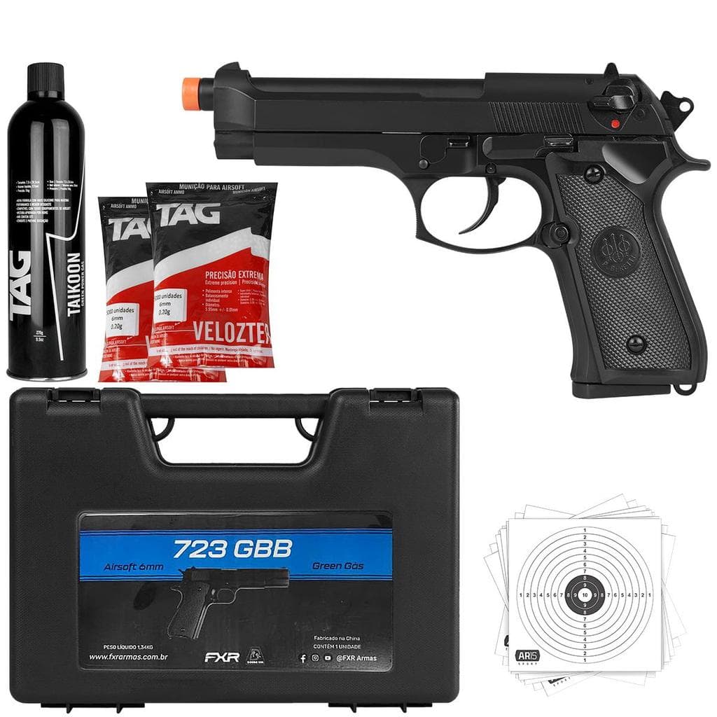 Pistola M92 GBB Blowback 6mm Double Bell  + BBs 10000un