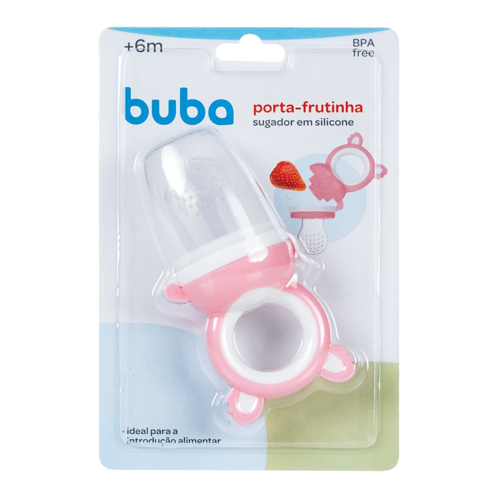 Porta Frutinha Alimentadora Coala Silicone Rosa Buba Menina