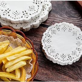 Kit 150 Toalha de Papel Redonda Doilies Sousplat Descartável Convite Decoração