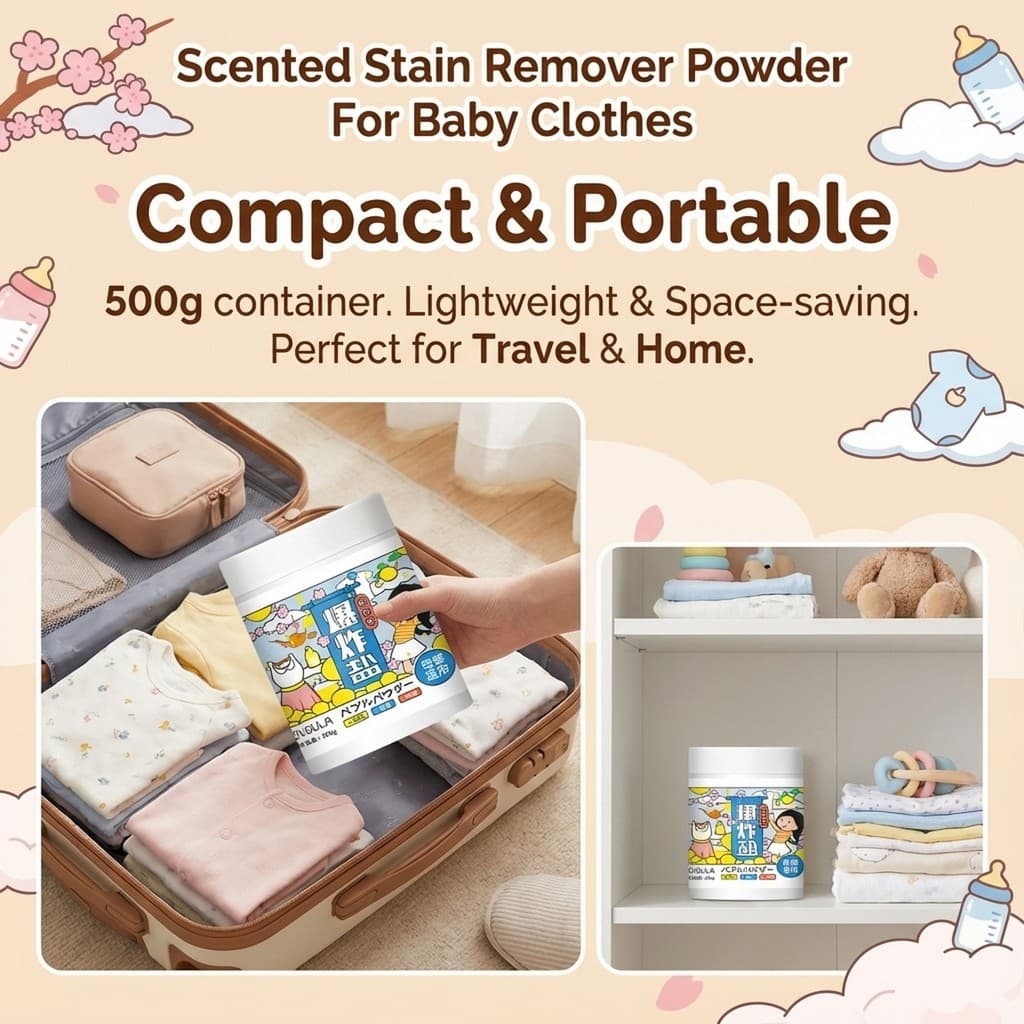 Pó Removedor De Manchas Perfumado Para Roupas De Bebê Com Proteção De Cor E Fragrância Fresca 500g