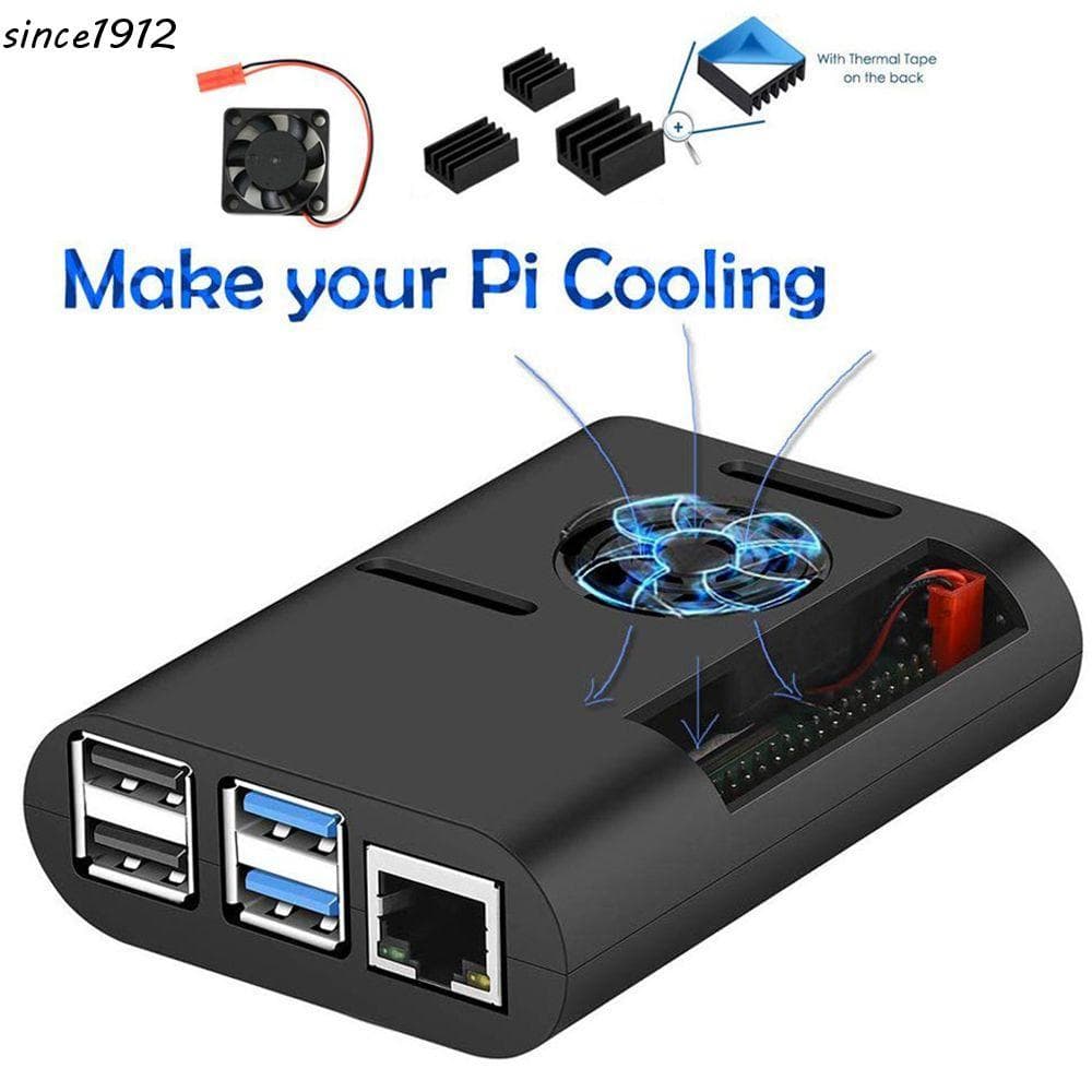 SINCE Case ASB Dissipador De Calor Útil Para Raspberry Pi 4 Modelo B , 4B , Com Ventilador De Resfriamento