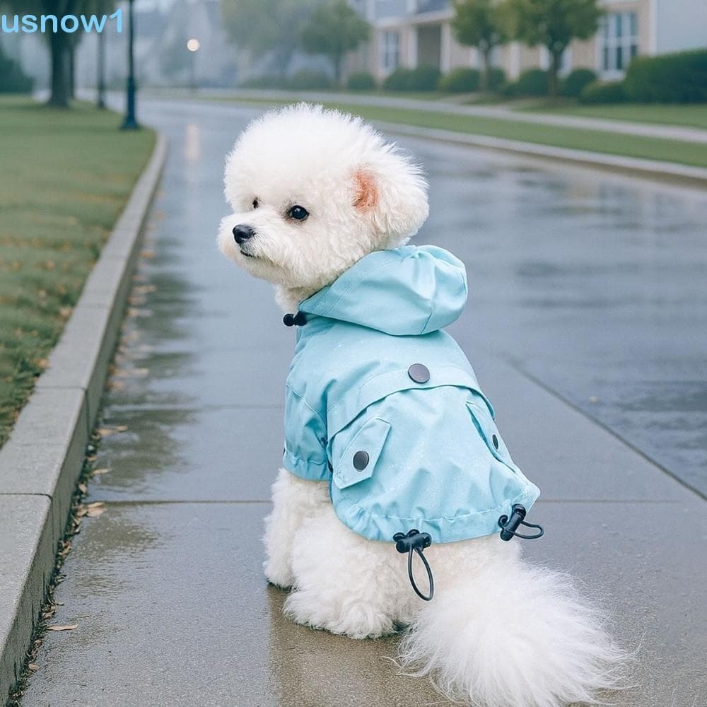 Capa De Chuva Com Capuz Para Cachorro USNOW , Roupas Impermeáveis Ajustáveis De Duas Pernas Cães , Zíper À Prova De Vent