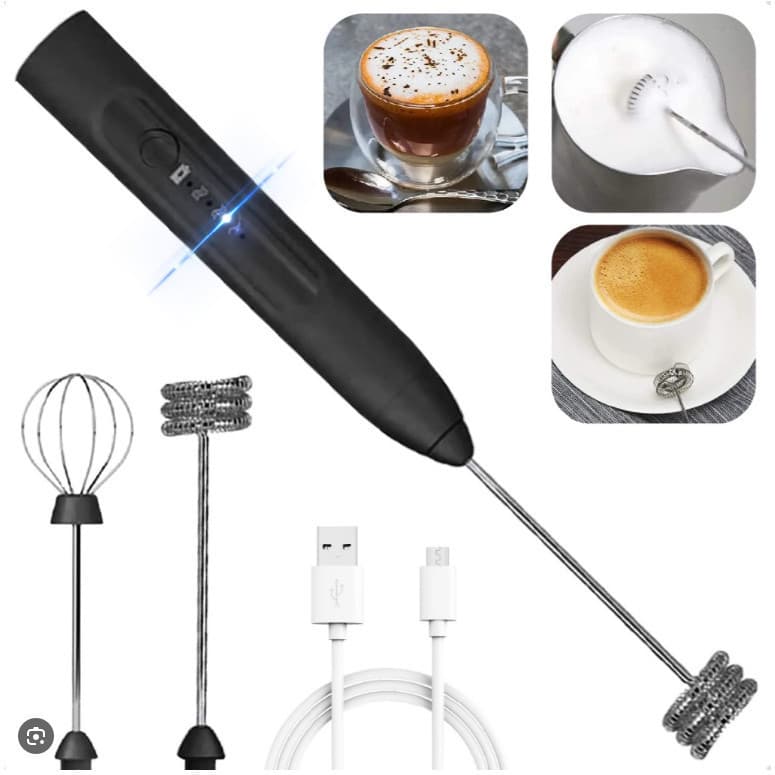 Batedor Misturador Mixer Elétrico para Bebidas Leite Café Clara de Ovo 2 em 1