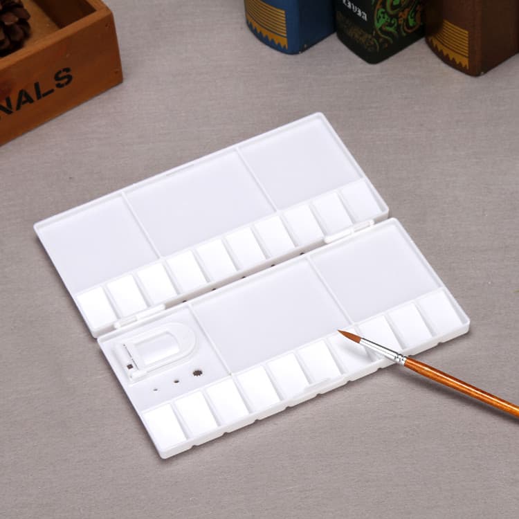 Pequena pequena retangular Flip aquarela paleta aquarela guache paleta de paleta acrílica