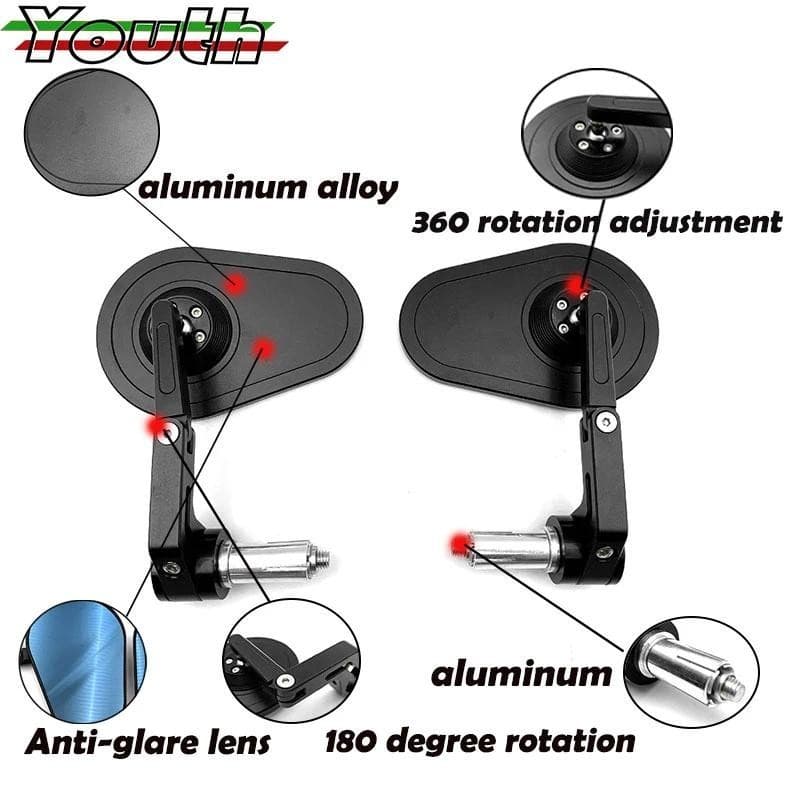 Para Harley Touring Electra Road Street Glide King Softail Fat Boy Motocicleta CNC Alumínio Guiador Final Espelhos Retro