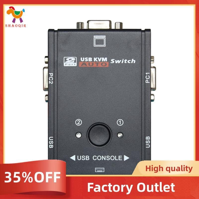 VGA KVM Switch 2 Portas Splitter Para Mouse Teclado Impressora Compartilhar Switcher