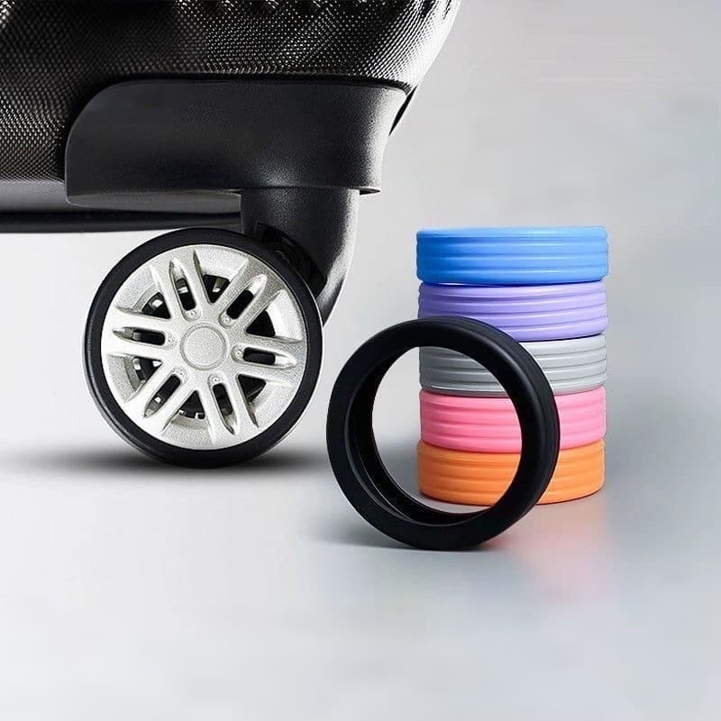 Kit 8 Capas de Silicone para Rodas de Mala - Evita Desgaste, Barulho e Prolonga Vida Útil