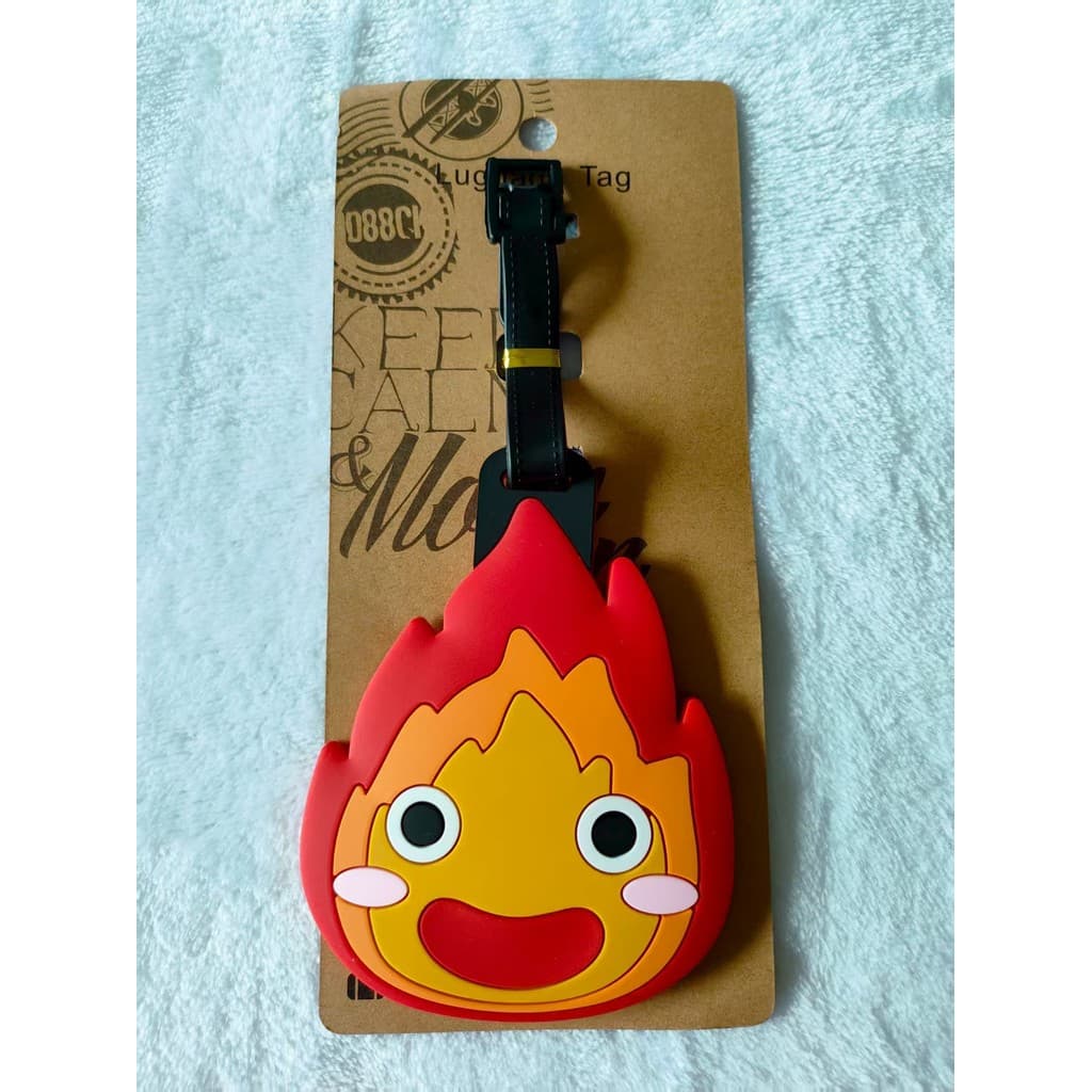 Uma etiqueta de bagagem fofa indispensável para viagens Hayao Miyazaki personagem Cassifer Little Flame Flame Man etique