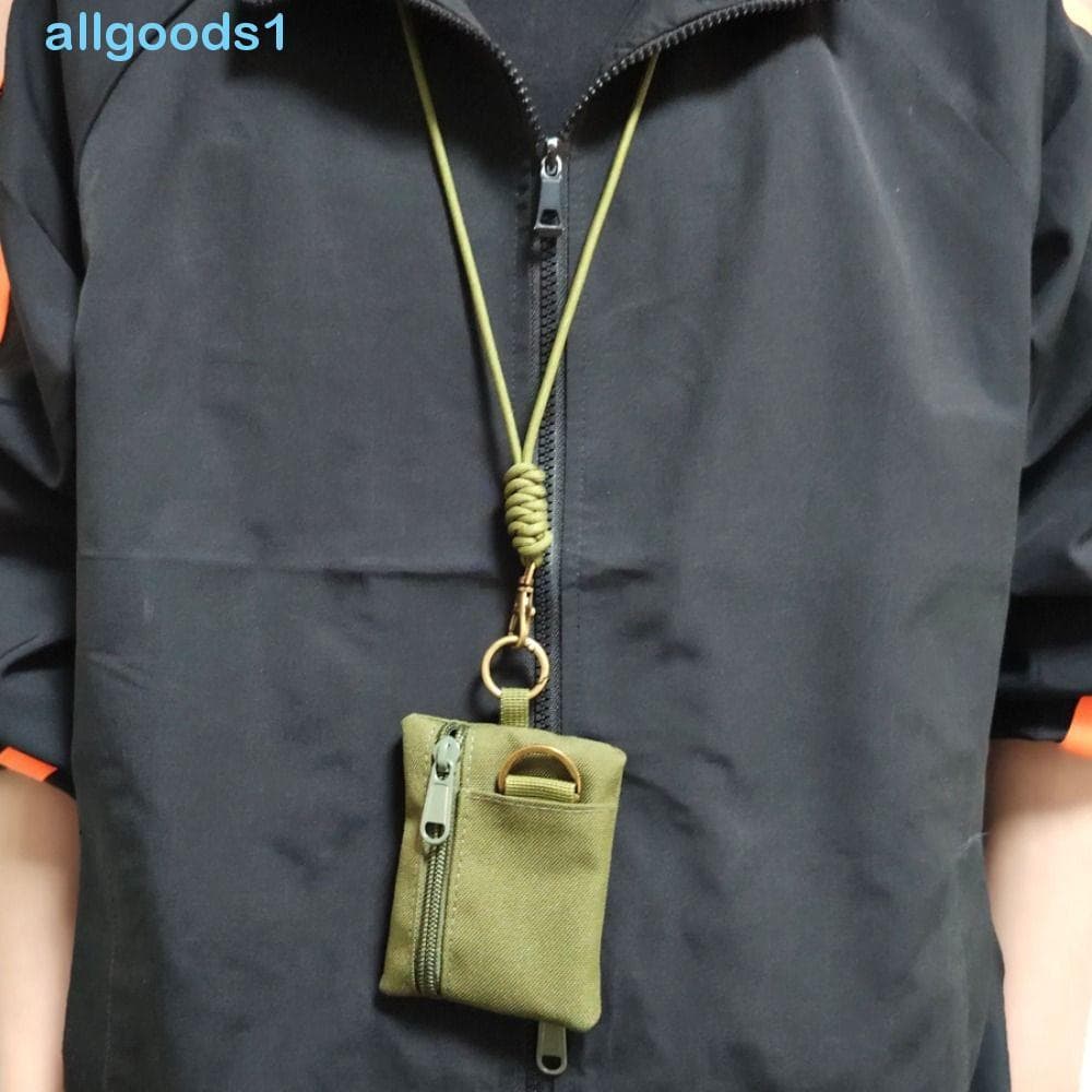 Bolsa De Moedas Pendurada No Pescoço ALLGOODS , Mini Carteira Quadrada Casual De Tecido Oxford , Porta-Cartões Pequeno D