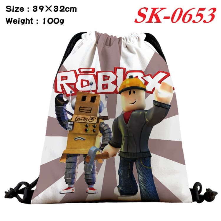 Roblox Cartoon Color Canvas Kids Bolsa Com Cordão De Estudante Presentes