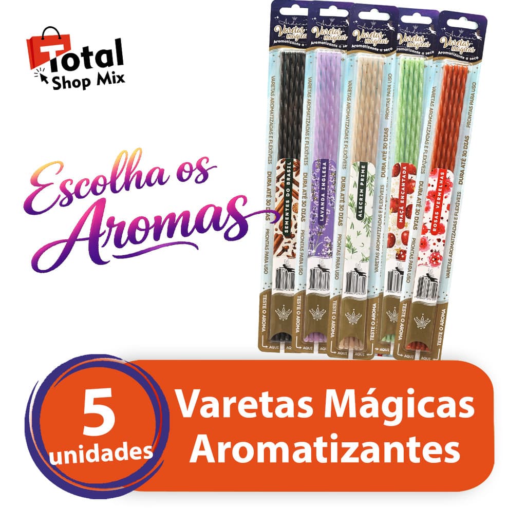 Vareta Mágica Perfumada Ardecor Aromatizante de Ambiente - Embalagem com 5 unidades