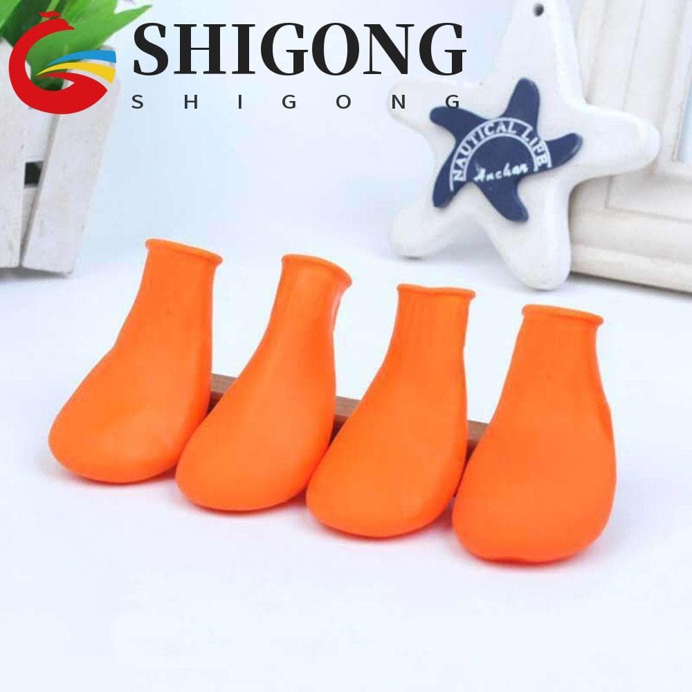 SHIGONG Meias Para Animais De Estimação , 4 Peças , Sapatos De Chuva De Borracha À Prova D'água Cães , Botas Antiderrapa