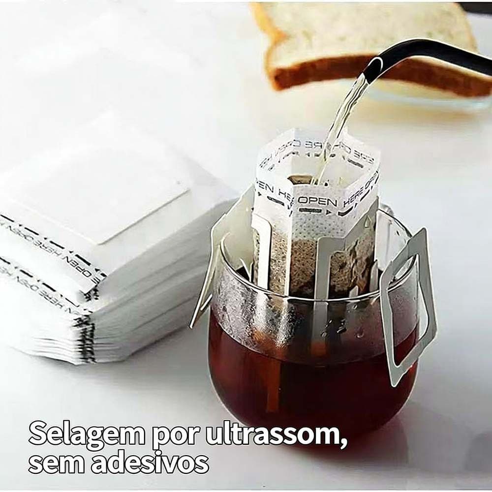 50/100/150 UNDs Mini Coador Papel Individual Descartável Filtro Café Chá Monodose Drip Coffe Dose Única