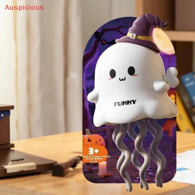 [Auspicioso] Presentes De Natal Enfeites De Mesa Fofos Halloween Magic Dancing Ghost Twist Clockwork Slide Descompacte B