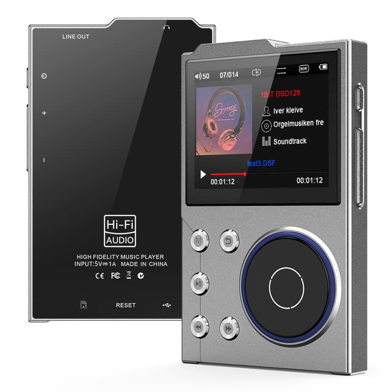Lossless DSD MP3 Player High-quality Zinc Alloy TFT Display Screen With 16GB Memory Card Up to 256GB 20 Languages