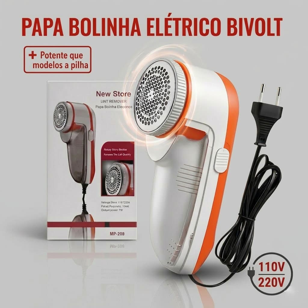 Papa Bolinhas Eletrico Tira Pelos de Roupas Removedor Aparador com Fio Bivolt 110/220v