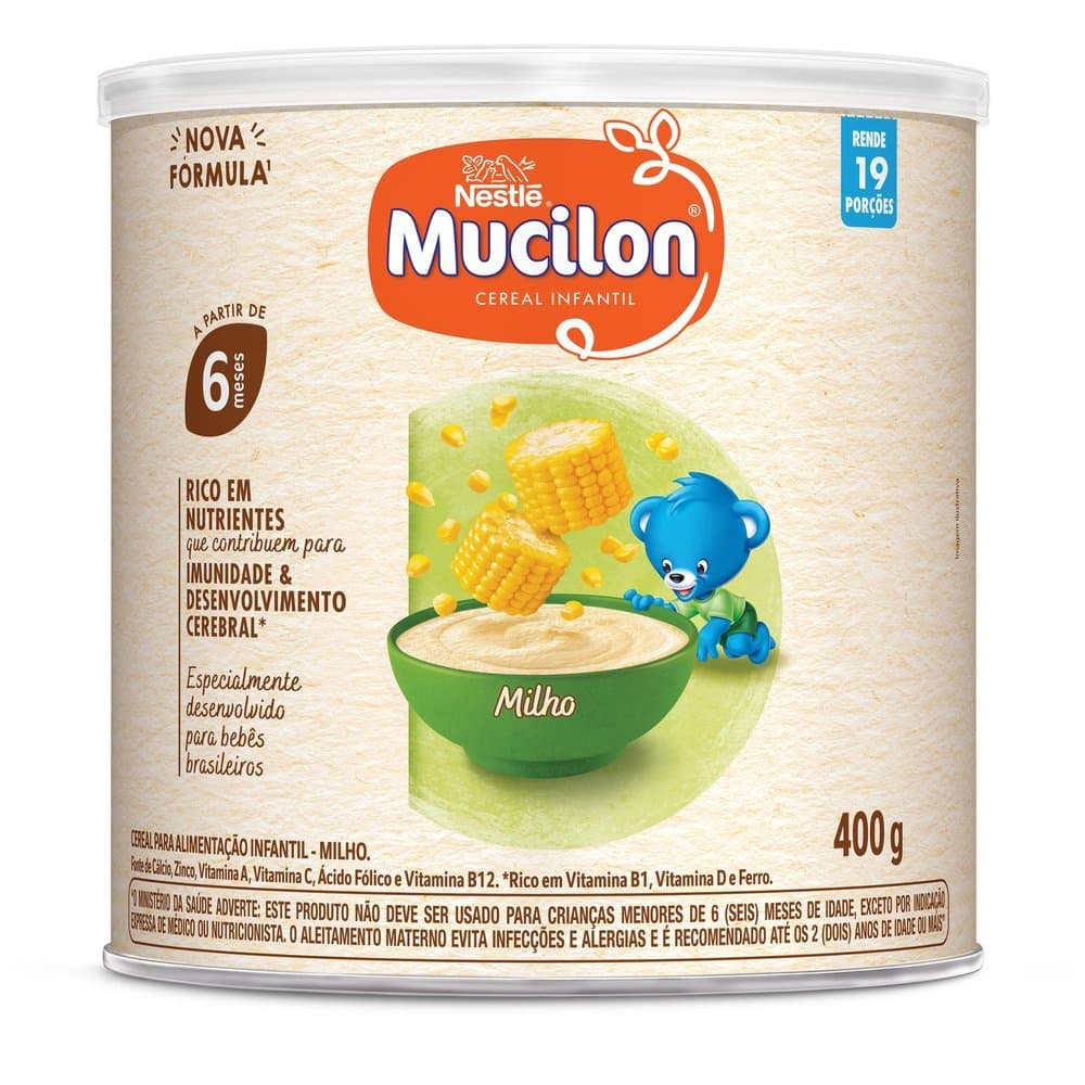 Mucilon Cereal Infantil Sabor Milho a Partir de 6 Meses 400g
