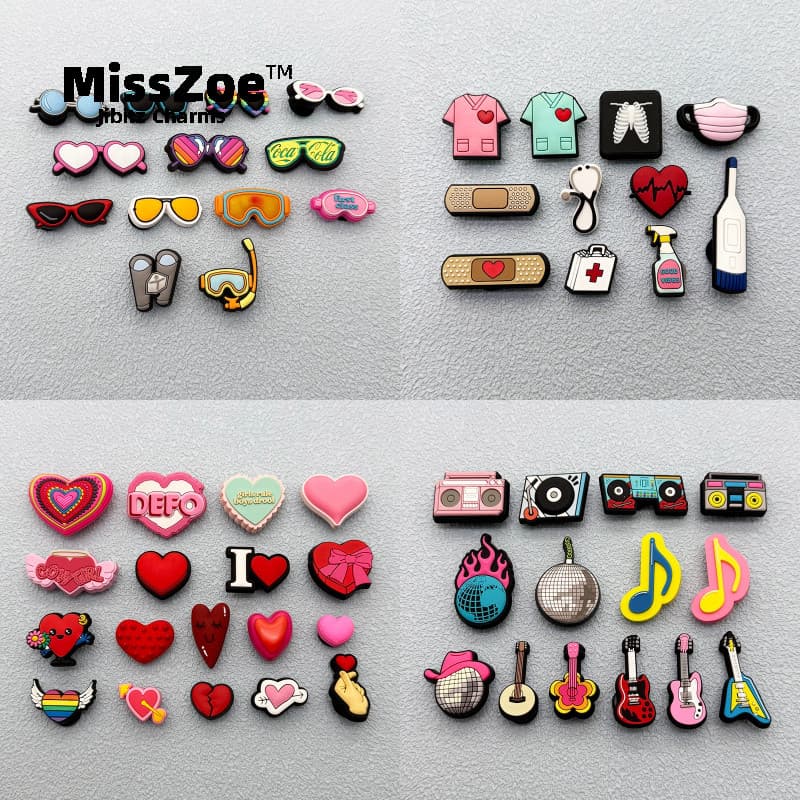 Miss Zoe Jibtz Halloween Buraco Sacos Acessórios Dos Desenhos Animados Coração Guitarra musical